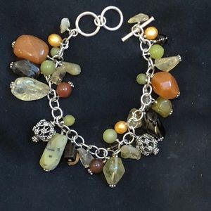 Silpada silver and mixed stone bracelet